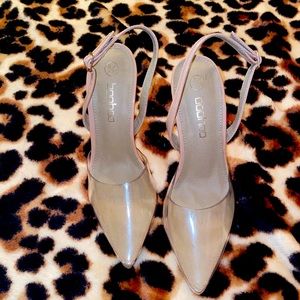Nude / clear heels